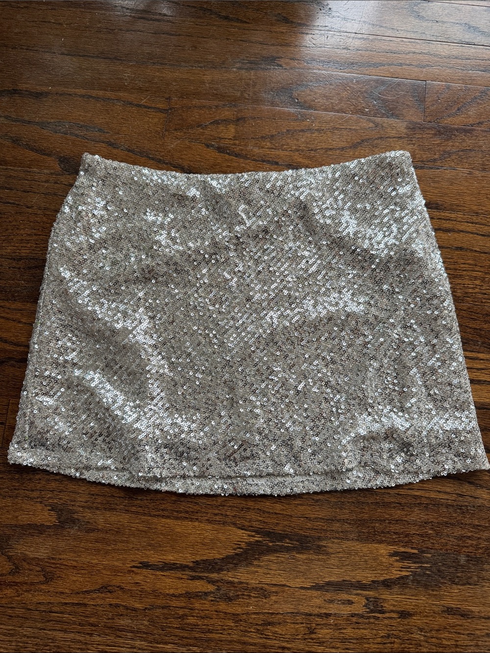 bp Metallic Sequin Mini Skirt in Silver size S
